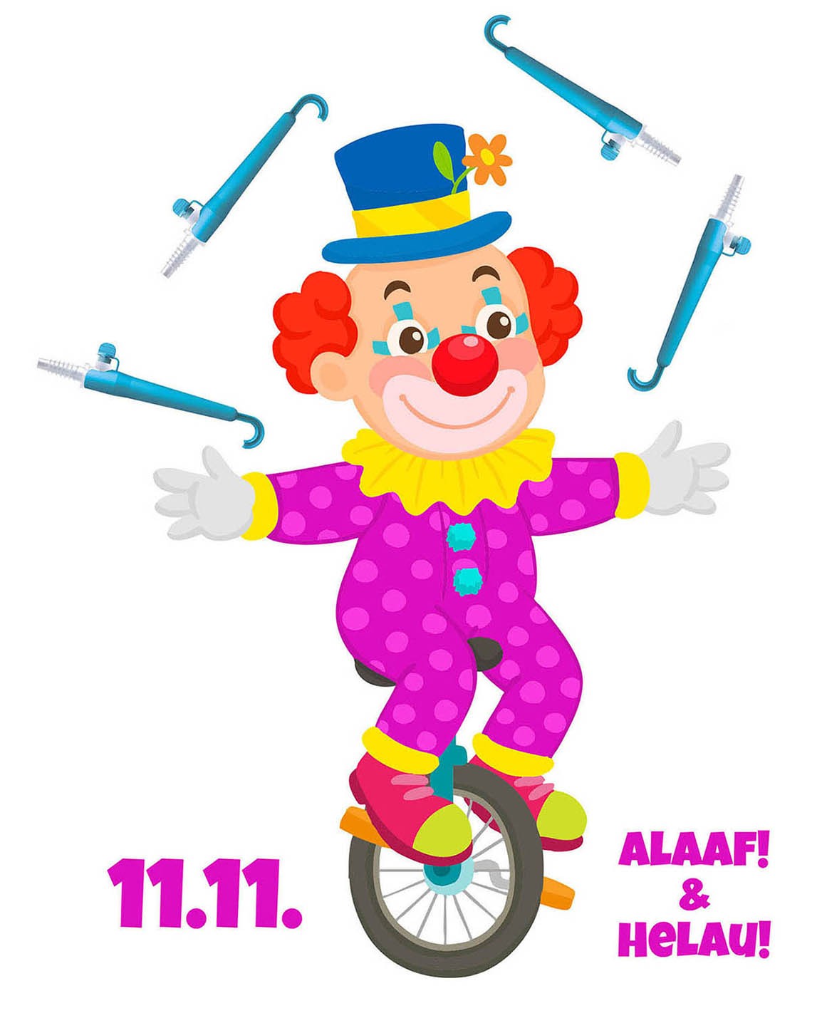 Clown mit Beschriftung