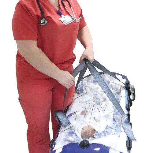 Transportsystem Babypod wird an Gurten getragen
